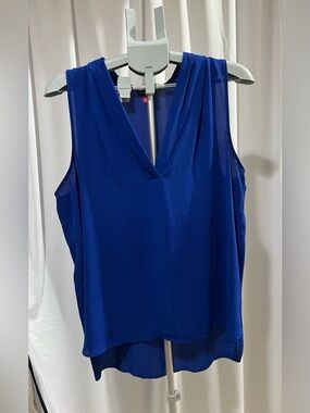 Vince Camuto Sleeveless V-Neck polyester - blouse Royal Blue